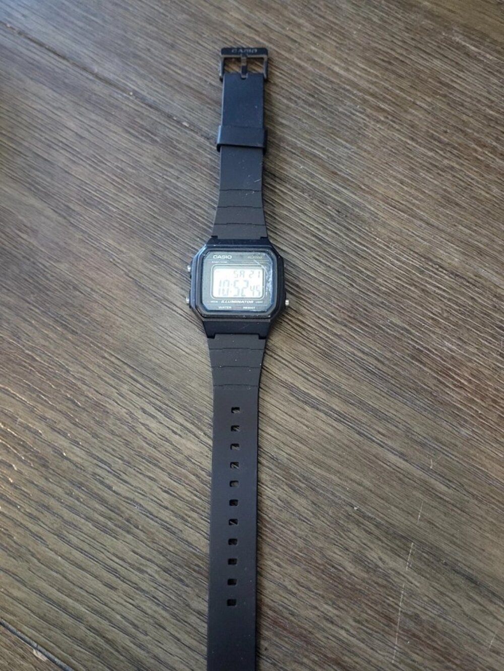 Casio W217H 50 Meter Chronograph Watch Alarm Black Resin Illuminator